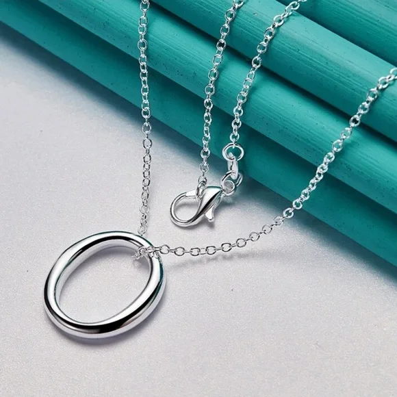 Oval Sterling Necklace - Picture 1 of 2